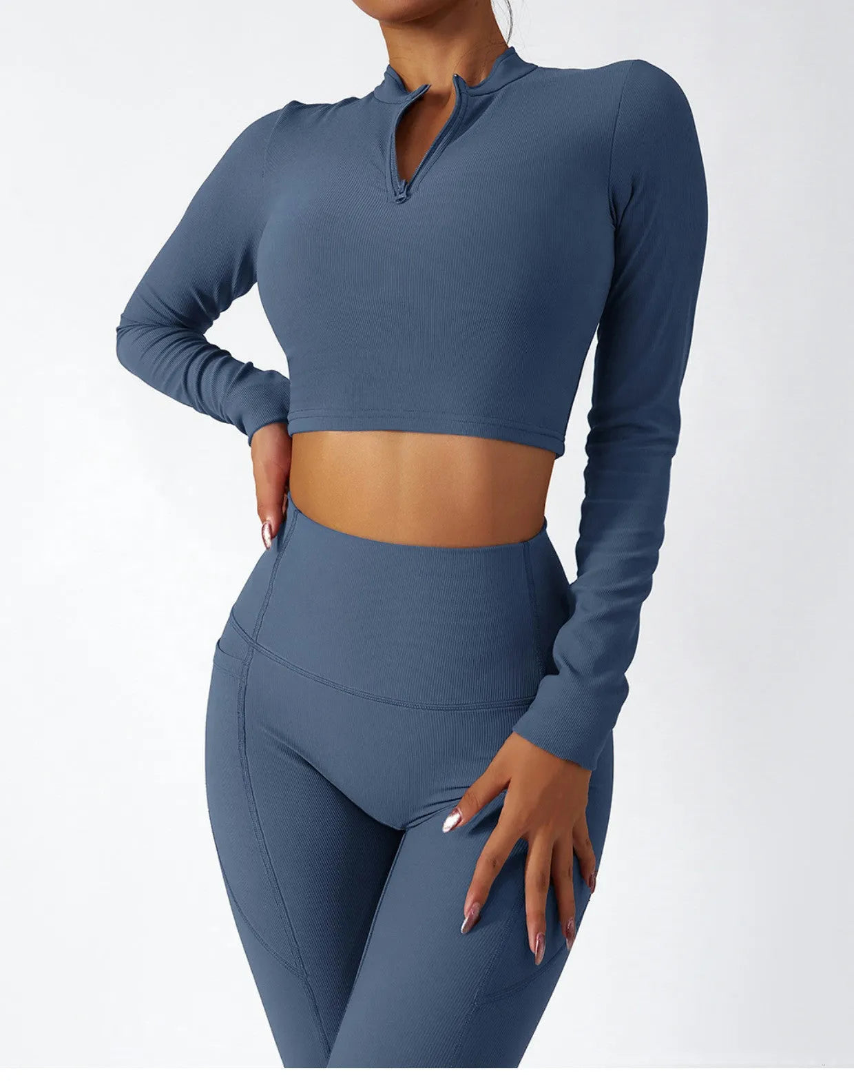 Long Sleeve Yoga Suit Running Training Belt Chest Pad Top - Bellarte Enchanté Long Sleeve Yoga Suit Running Training Belt Chest Pad Top